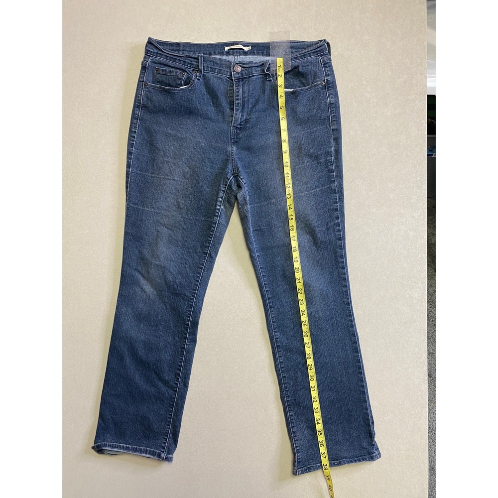 Levis 314 Shaping Straight Jeans Womens  size 34 Wash Blue Denim Stretch